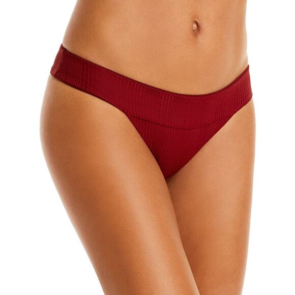 L*Space Womens Veronica Hipster Bikini Bottom Size XS Textured Cheeky Red New - Picture 1 of 4